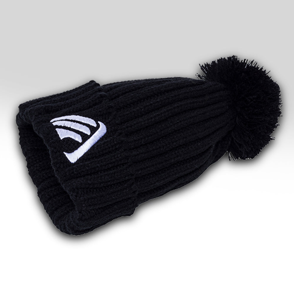 logo knitted beanie (black)